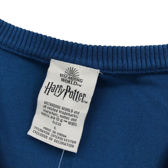 NEW Harry Potter Ravenclaw Sweater Cardigan Juniors L Embroidered School Girl - Picture 5 of 8